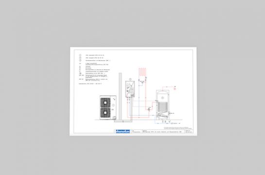 Schema 3.4 Wärmepumpe HPSU mit einem Heizkreis und Wassererwämer SWD