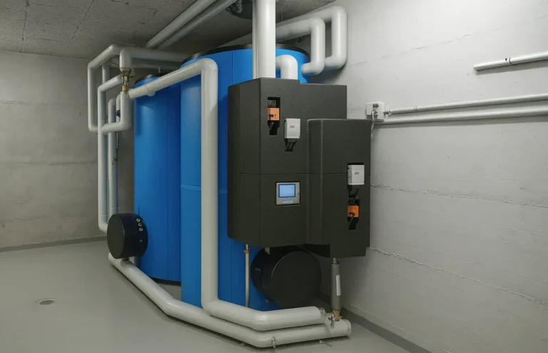 Syncro Kellerinstallation für Wassererwärmer für Grossanlagen, Hochleistungs-Wassererwärmer Syncro
